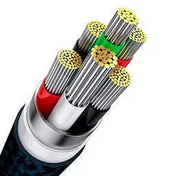 Кабель Baseus Flash Series Ⅱ 3-in-1 Cable USB to MicroUSB+Lightning+Type-C 100W 1.2m CASS030003 Blue - мініатюра 4