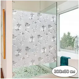 Плівка самоклеюча Hibiscus PVC 200×60 см, декоративна, для скла. з малюнком квіти - мініатюра 2