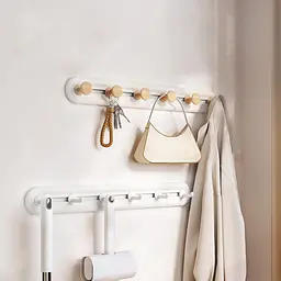 Вішалка МВМ My Home на 6 гачків 50х400 мм білий/дерево (HP-01/6 WHITE/WOOD) - мініатюра 6
