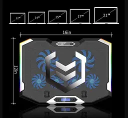 Охлаждающая подставка для ноутбука 15-17.3 дюймов Ice Coorel K9 RGB - мініатюра 3