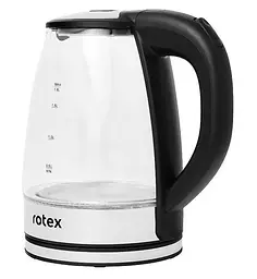Скляний електрочайник Rotex RKT91-GS із обертанням на 360° дисковий чайник 1.8л 1500 Вт Чорний - мініатюра 7