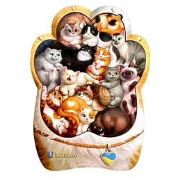 Дерев'яний пазл-вкладиш Котики-муркотики Ubumblebees (ПСФ133) PSF133