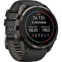 Смарт-годинник Garmin Fenix 9 Pro inReach 47mm Carbon Gray DLC Titanium w. Black/Pebble Gray Silicone Band (010-04336-10/11) [177387] - мініатюра 2