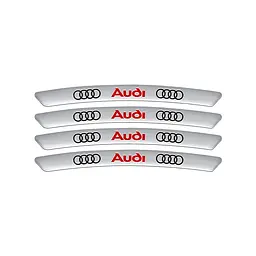 Емблема обода колеса Audi 4 шт Алюміній наклейка на диски на скотчі Сірі