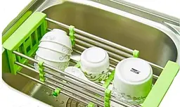 Кухонна полиця Kitchen Drain Shelf Rack багатофункціональна, складана від 33 см до 48 см - мініатюра 5