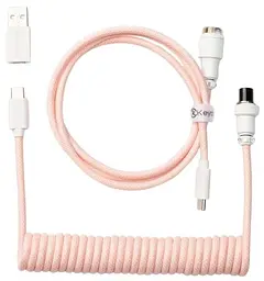 Кабель Keychron USB-A/USB-C USB-C заряджання/синхронізації Keychron, 1.36м, Type-C, Coiled Aviator, рожевий (CAB15_KEYCHRON)