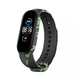 Силіконовий ремінець для фітнес браслетів Xiaomi Mi Band 5/6/7, Silicone, khaki green, зі зручною застібкою, на фітнес трекер та смарт годинник, ArmorStandart (ARM80991)