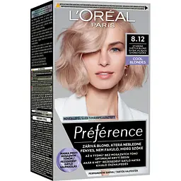 Уцінка. Стійка фарба для волосся L'Oreal Paris Preference 8.12 Alaska Light Ash Beige Blonde 174 мл - мініатюра 1