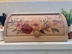 Хлібниця деревʼяна класична з принтом 38×27×17 см - мініатюра 6