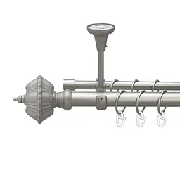 Карниз Orvit Шато металевий дворядний відкритий до стелі гладка труба кільце металеве Сатин 25\16 мм 240 см (00-00023854)