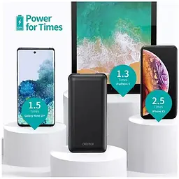 Портативний зарядний пристрій Choetech із вбудованими кабелями USB-C та Lightning ємністю 10 000 мАг - мініатюра 3