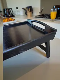Складаний кавовий столик для сніданку в ліжко чорний 42×28×17 см №3 - мініатюра 5