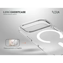 Чохол iLera GhostCase Camera Button with MagSafe для Apple iPhone 17 Pro Transparent (iLGCAClCaBk17Pr) [150399] - мініатюра 4