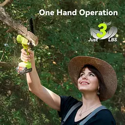Підстаблювана мініцепна пила 6 дюймів, електрична бензопилка, ланцюгова пила з батарейним живленням і олією, 2 батареї 2000 мА·год - мініатюра 4