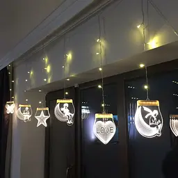 Новорічна світлодіодна гірлянда шторка "Романтична ніч" YS-UK014 USB 138 LED 2.5х2м (теплий білий) + пульт 82765 - мініатюра 3