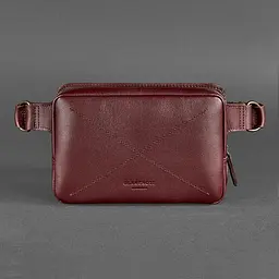 Шкіряна поясна сумка Dropbag Mini Krast бордова - мініатюра 9