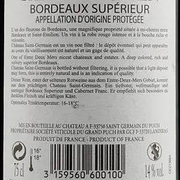 Вино Calvet Chateau Saint-Germain, 13%, 0,75 л (AG1G041) - мініатюра 3