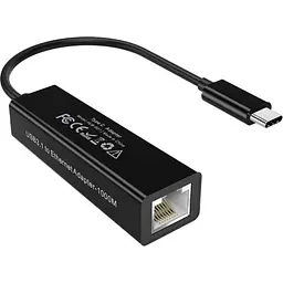 Перехідник USB 3.1 Type-C --> Ethernet RJ45 1000Mb 0,15 м, Choetech чорний