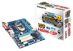Материнська плата Gigabyte GA-H61M-S2P LGA 1155 (GA-H61M-S2P) Б/В - мініатюра 1