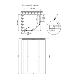 Душова кабіна Qtap Pisces BLA107-9SC5 75-90x75-90 см, скло Clear 5 мм без піддона, Чорний, Універсальна, прозорий - мініатюра 2