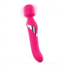 Вібромасажер 2в1 Dorcel Dual Orgasms Magenta класичний масажер і вібратор з перлинним масажем - мініатюра 2