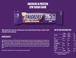Шоколадний батончик Snickers Hi Protein Low Sugar Dark Chocolate Bar 57 г - мініатюра 4