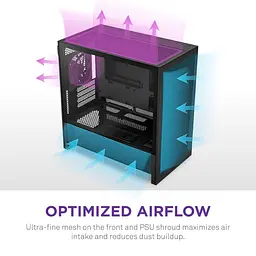 Корпус NZXT H3 Flow Tempered Glass без БП Black (CC-H31FB-01) - мініатюра 3
