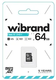 Карта пам'яті microSDXC, 64Gb, , Class10 UHS-I U1 Wibrand teh0028479 - мініатюра 2
