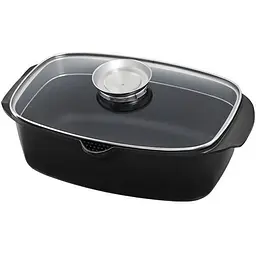 Гусятниця алюмінієва з антипригарним покриттям Lessner Pro New 5.6 л Black (55873)
