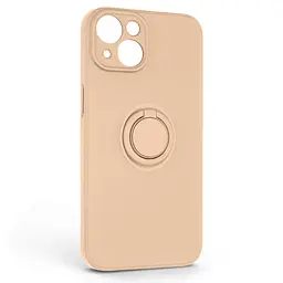 Силиконовый чехол для Apple iPhone 14, Icon Ring, пудровый, панель-накладка, с кольцом-подставкой на 360°, противоударный, возможность использования магнитных держателей, ArmorStandart (ARM68688)