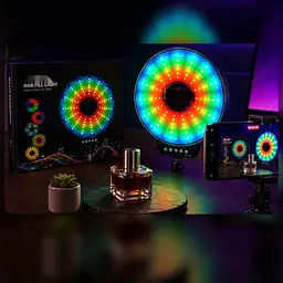 Світлодіодна LED лампа MJ-451 кільцева RGB 45 см зі і пультом керування - мініатюра 5