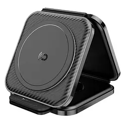 Беспроводное ЗУ Hoco CQ4 Unique 3-in-1 folding magnetic wireless 15W - мініатюра 6