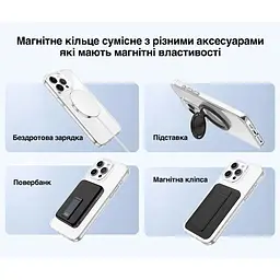 Чохол Vokamo для iPhone 15 Pro захисний з магнітним кільцем прозорий - мініатюра 9