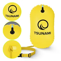 Буй для плавання TSUNAMI Basic надувний Yellow (P-5907739316806) - мініатюра 4