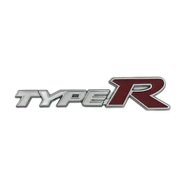 Емблема напис typeR для Honda 148х32мм біла+Червона метал (на скотчі)