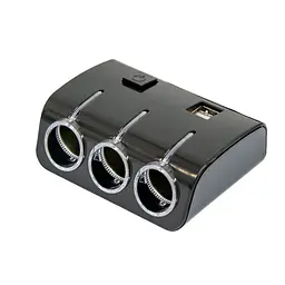Розгалужувач прикурювача в автомобіль 1506A/1506A трійник у прикурювач +2 USB, розгалужувач 12 вольтів (ST) - мініатюра 4