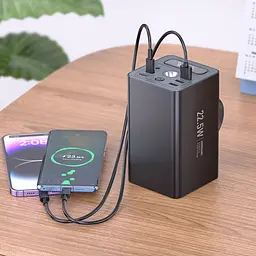 Портативний ЗП Power Bank Hoco J138 22.5W+PD20W+DC12V 60000 mAh Black - мініатюра 7