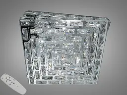 Елегантна кришталева стельова LED-люстра квадратної форми Diasha 7737/500x500CH, 82W, 4510 lm - мініатюра 2