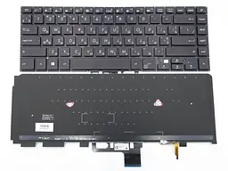 Клавіатура для ASUS UX530, UX530UX, UX530UQ UX550 UX550VE UX550VD UX580 UX580G (RU Black без рамки з підсвічуванням) Оригінал.