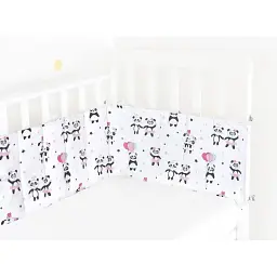 Бортики в дитяче ліжечко Cosas Rose Panda 30 х 180 см (WeltBed_PandaLoveRose) - мініатюра 2