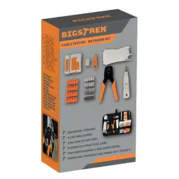 Набір мережевих інструментів Bigstren 25834 XXL, тестер кабелю RJ45/RJ11 та кримпер у кейсі - мініатюра 10