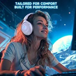 Бездротова ігрова гарнітура для PS5/PS4, ПК, Switch, Mac, ігрова гарнітура 2,4 ГГц із мікрофоном, акумулятор 45H - мініатюра 5