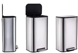 Відро для сміття з плавним закриттям прямокутне Mixxus Bevel-TC0105 SS Color 5л нержавіюча сталь MI7086, Нержавіюча сталь - мініатюра 4