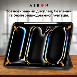 Чехол AIRON Premium SOFT для iPad Pro 11 2024 с защитной пленкой и салфеткой Black - мініатюра 6