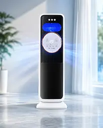 Кондиціонер підлоговий 2в1 з LED-дисплеєм 2000 Вт + пульт ДУ / Колонний керамічний тепловентилятор стаймером X-719 - мініатюра 2