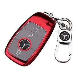 Чохол ключа Mercedes-Benz червоний+металева пряжка