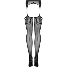 Сітчасті панчохи-стокінги зі стрілкою Obsessive Garter stockings S314 S/M/L, чорні - мініатюра 6
