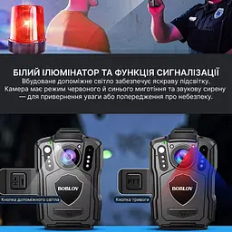 Нагрудний відеореєстратор BOBLOV M5 128GB 2K 1440P з потужним акумулятором, кут огляду 140° - мініатюра 4