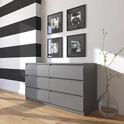 Комод Vays R-7, 6 шухляд без ручок, ЛДСП, 140×40×75 см - для дому, офісу, вітальні, спальні - мініатюра 3