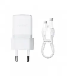 Мережевий адаптер Baseus Palm Fast Charger 1C 30 W + Cable Type-C to Type-C P10111605213-01 Білий - мініатюра 3